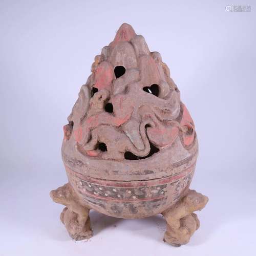 A Rare Sancai Mountain-Shaped Censer