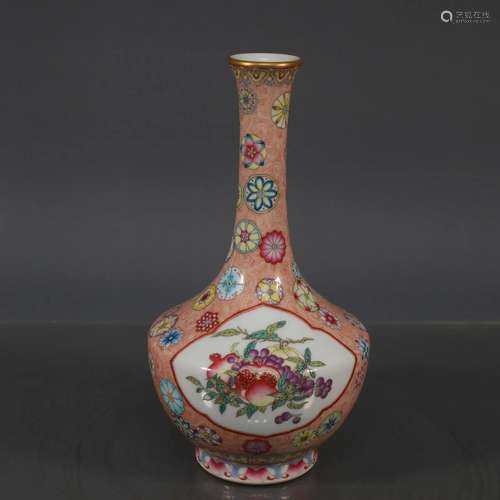 The Amazing Windowing Tall-necked Vase with Fruits and