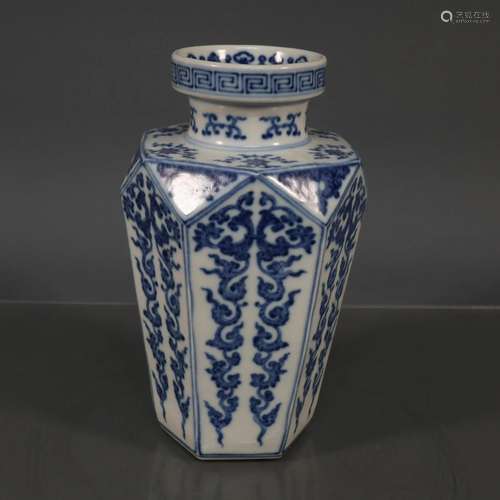 The Fabulous Blue and White Hexagonal Bottle with Round