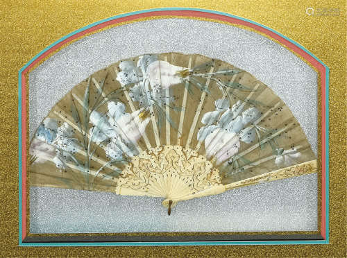 丝绸水彩绘花卉  配镜框