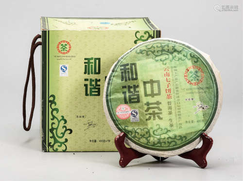 2007年  中茶绿印和谐普洱生茶