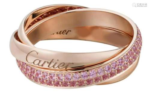 18K ROSE GOLD RUBY CARTIER TRINITY RING
