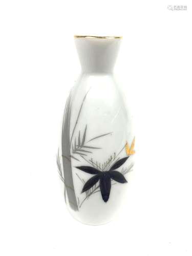 Japanese Porcelain Vase with Plant Design