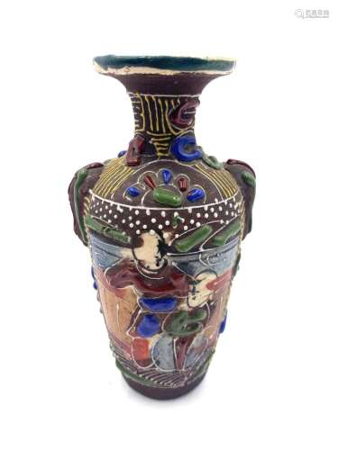 Japanese Miniature Moriage Porcelain Vase