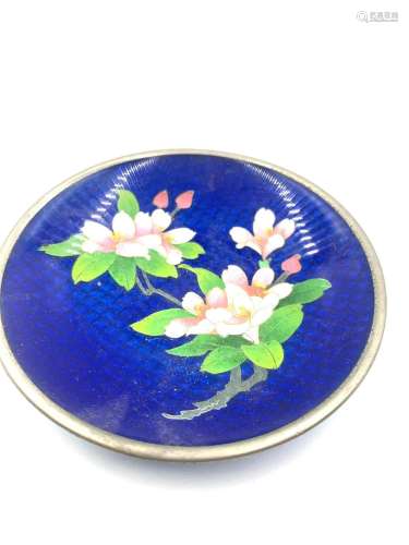 Cloisonne Plate with Floral Design