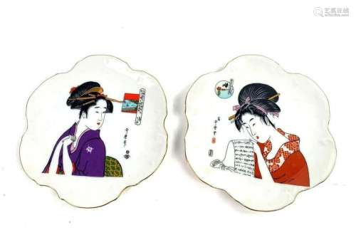 Set of 2 Decorative Plates of Female Figures