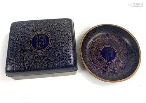 CloisonnÃ© Cigarette Box and Ash Tray