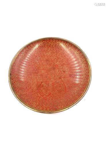 Cloisonne Red Saucer/Small Plate