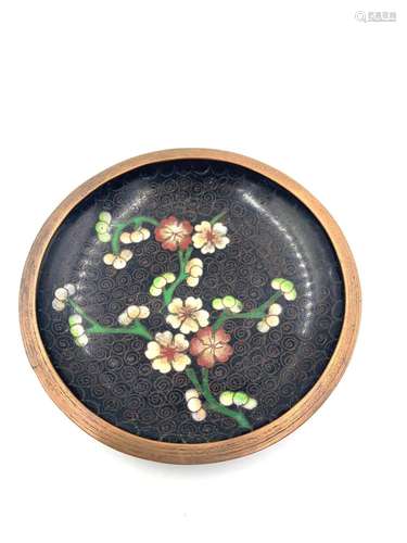 Chinese Cloisonne Floral Saucer/Small Plate