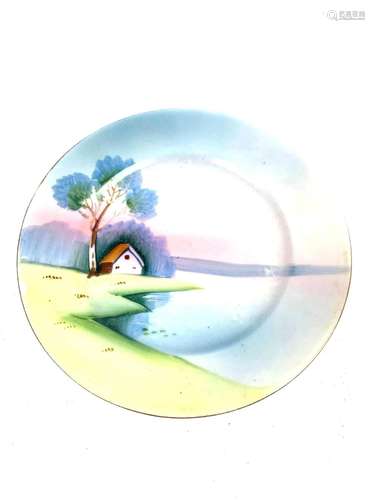 5 Japanese Saucers Decorated with a Landscape