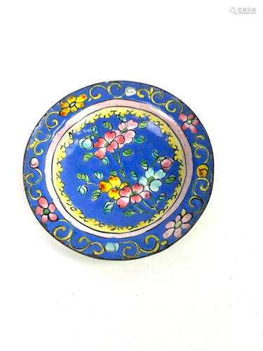 Chinese Cloisonne Floral Saucer/Small Plate