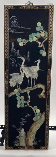 Lacquered Panel of Cranes