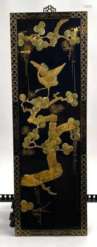 Lacquered Panel of a Tree with a Bird