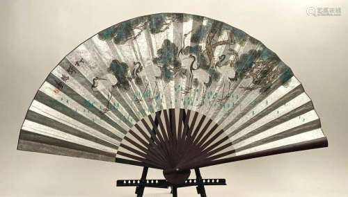 Unknown. Fan with Cranes
