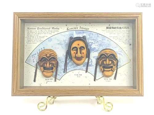 Korean Wooden Mask in Frame