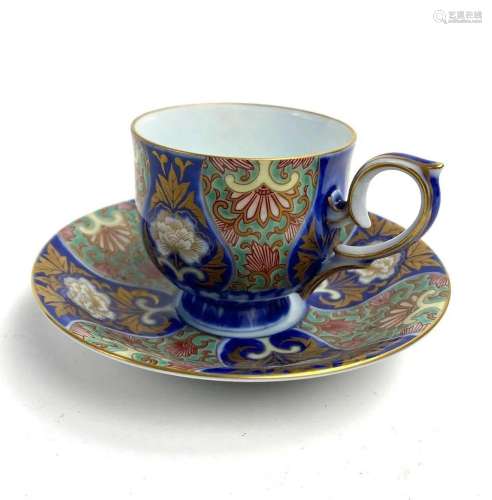 Japanese Imari Porcelain Tea Cup and Saucer