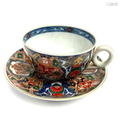 Chinese Porcelain Tea Cup Western Maritime Theme