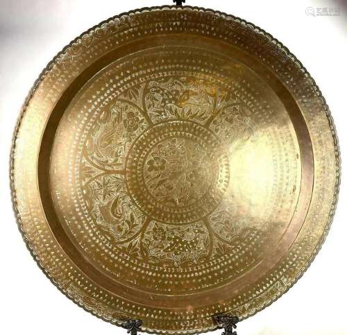 Large Asian Brass Tray