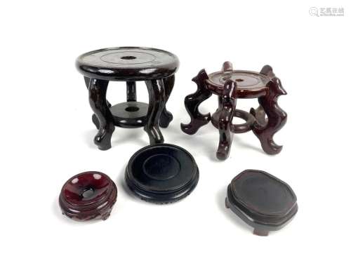 Lot of Five Asian Pottery Stands