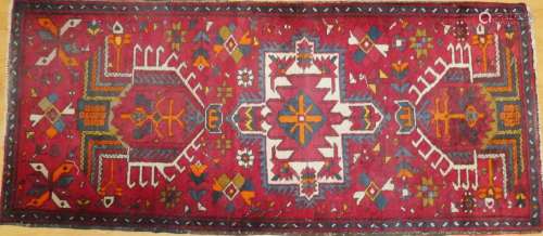 HAMADAN. Tapis Passage persan en laine, fait main, 76 x 117 ...