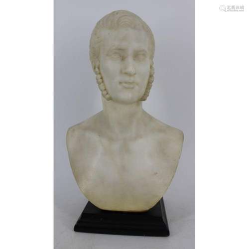 Unsigned Antique Marble Bust Of A Gentleman.
