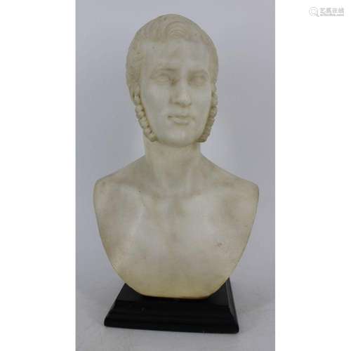 Unsigned Antique Marble Bust Of A Gentleman.