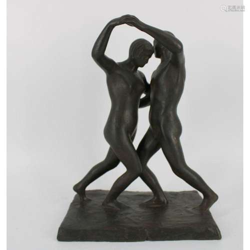 A.M. De Rosa Signed Bronze Dancers.