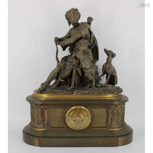 Large And Impressive Gilt & Patinated Bronze