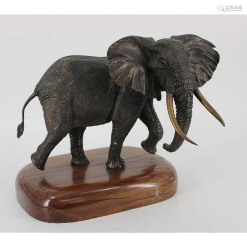 Vintage And Finely Executed Bronze Elephant