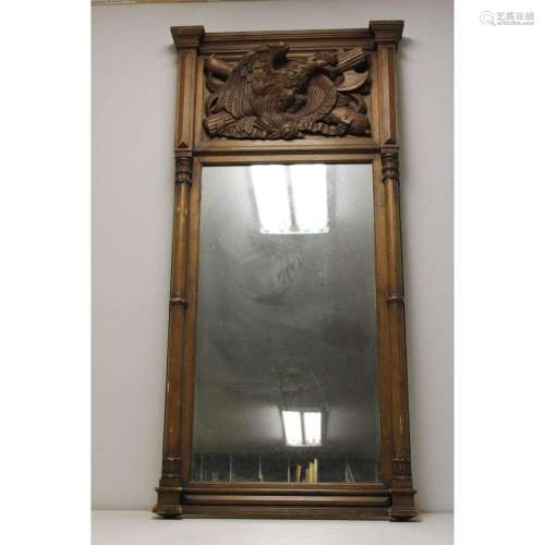 A Vintage And Finely Carved Trumeau Style Mirror