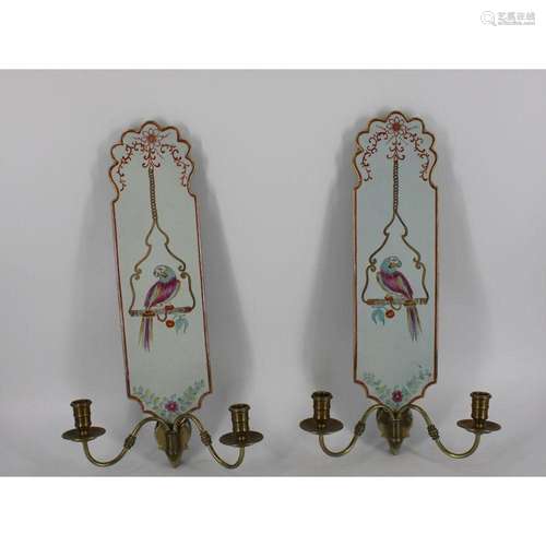 A Vintage Pair Of Italian Enamel Decorated