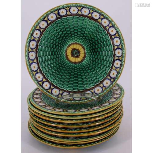 10 Wedgwood English Porcelain Majolica Style