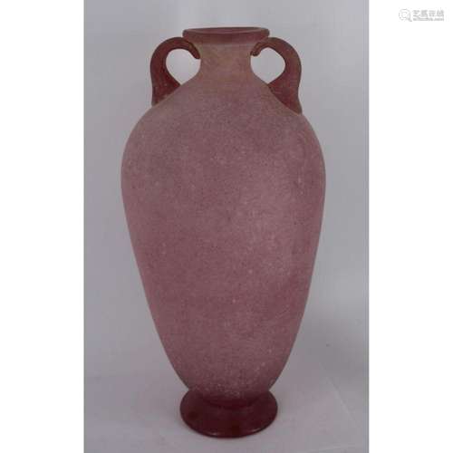 Large Seguso Pink Venetian Glass Signed.