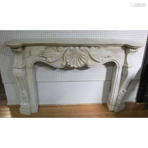 Vintage & Fine Quality Carved Marble Fire Mantel