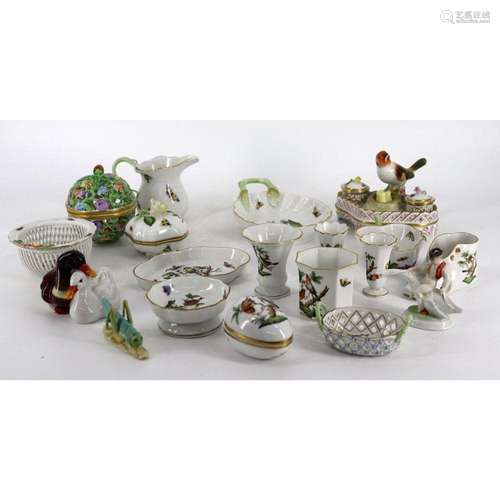 Lot Of Assorted Herend Porcelain Cabinet Items.