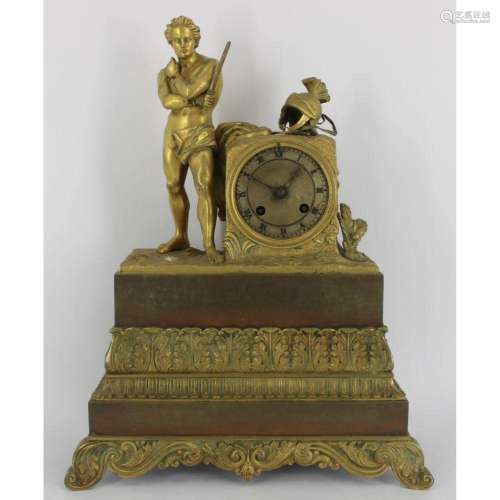 Antique Gilt Bronze Figural Clock.