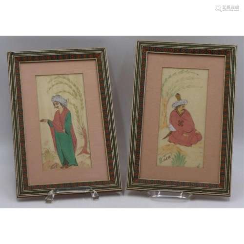 (2) Signed Persian Miniatures of Figures.