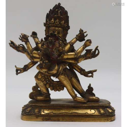 Antique Sino-Tibetan Bronze Figure of Mahakala.