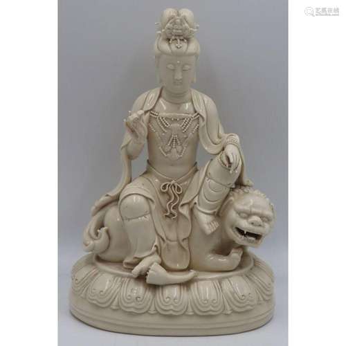 Signed Chinese Blanc de Chine Guan Yin.