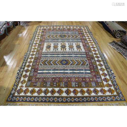 Antique And Finely Hand Woven Carpet.