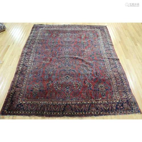 Antique And Finely Hand Woven Sarouk Carpet.