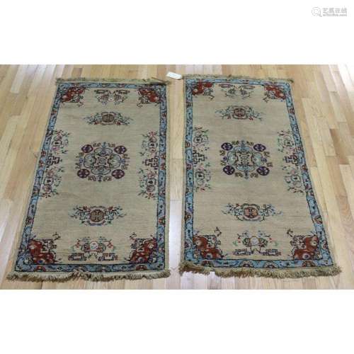 2 Vintage & Finely Hand Woven Area Carpets.