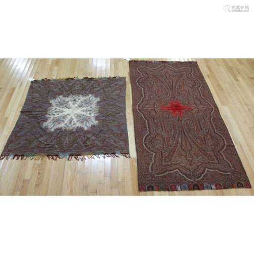 2 Antique Paisley Shawls / Wall Hangings.