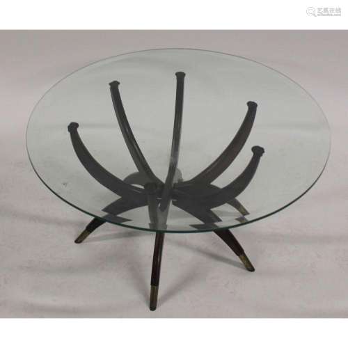 Vintage Spider Leg Glass Top Coffee Table.