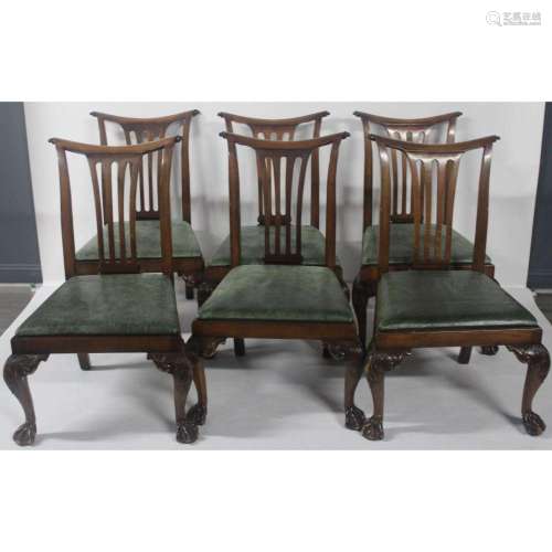 Baker Signed Set Of 6 Mahogany Chippendale