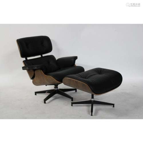 A Vintage Leather Eames Style Lounge Chair &