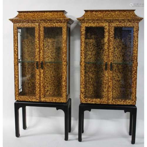 A Midcentury Pair Of Faux Finished Asian Modern