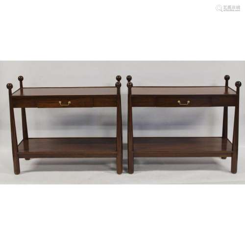 A Vintage And Quality Pair Of One Drawer Consoles