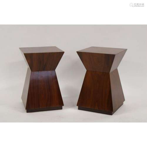 A Vintage Pair Of Shaped Stands / Stools.