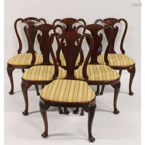 6 Antique Mahogany Q.A. Chairs.